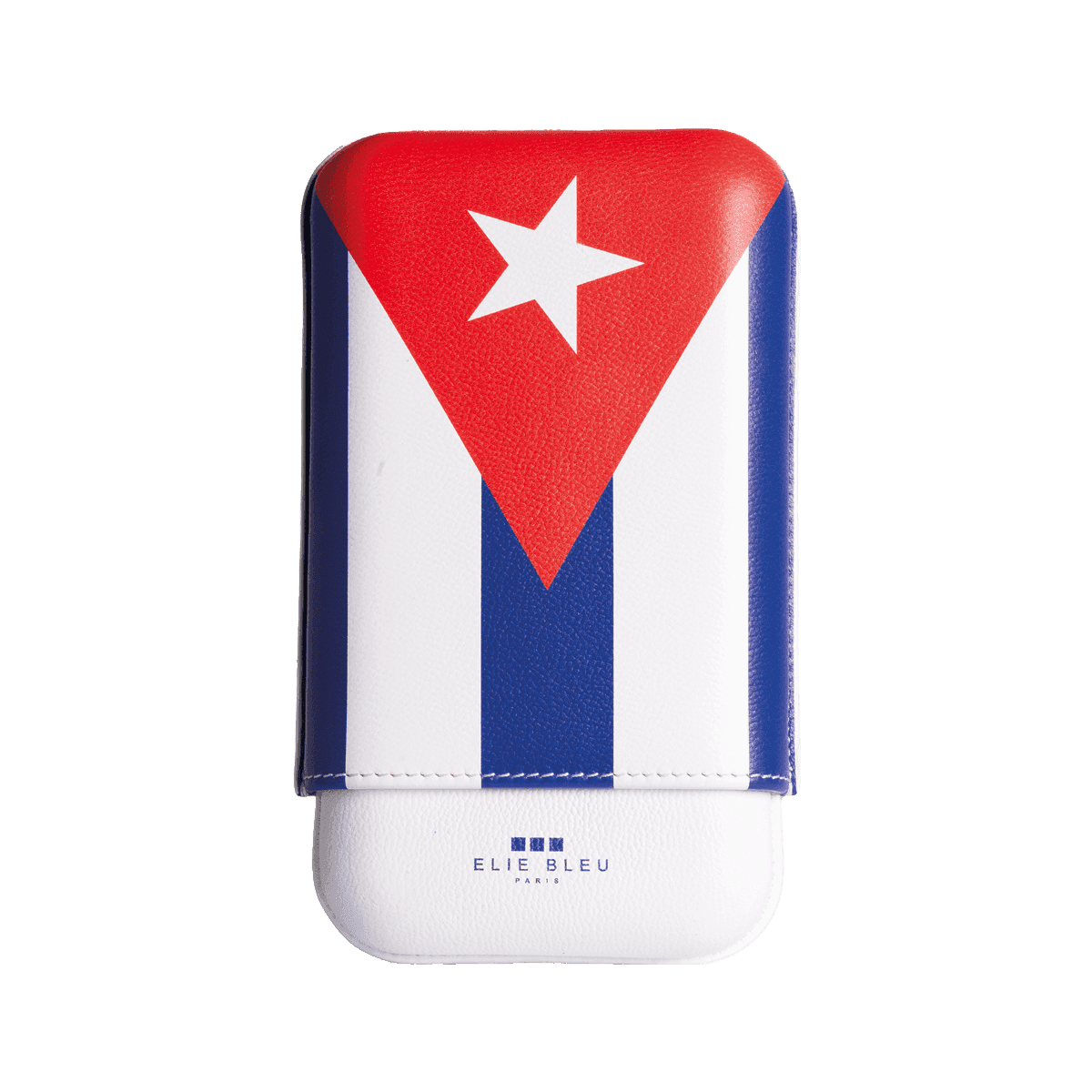 "Cuban Flag" leather case for 3 cigars (ring 27 mm)
