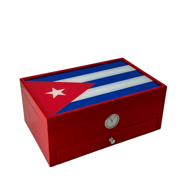 Humidor Special Club Edition Cuba Flag Red Digital Stamp