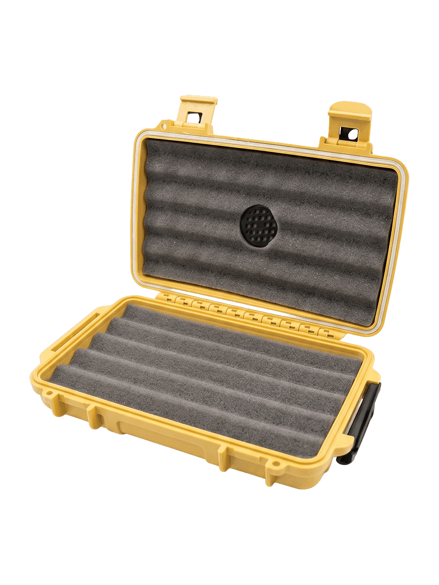 Cigar Caddy 5-cigar travel case, desert tan, 8.8 x 5.2 x 2 in (224 x 132 EACH 8.88 x 51 mm