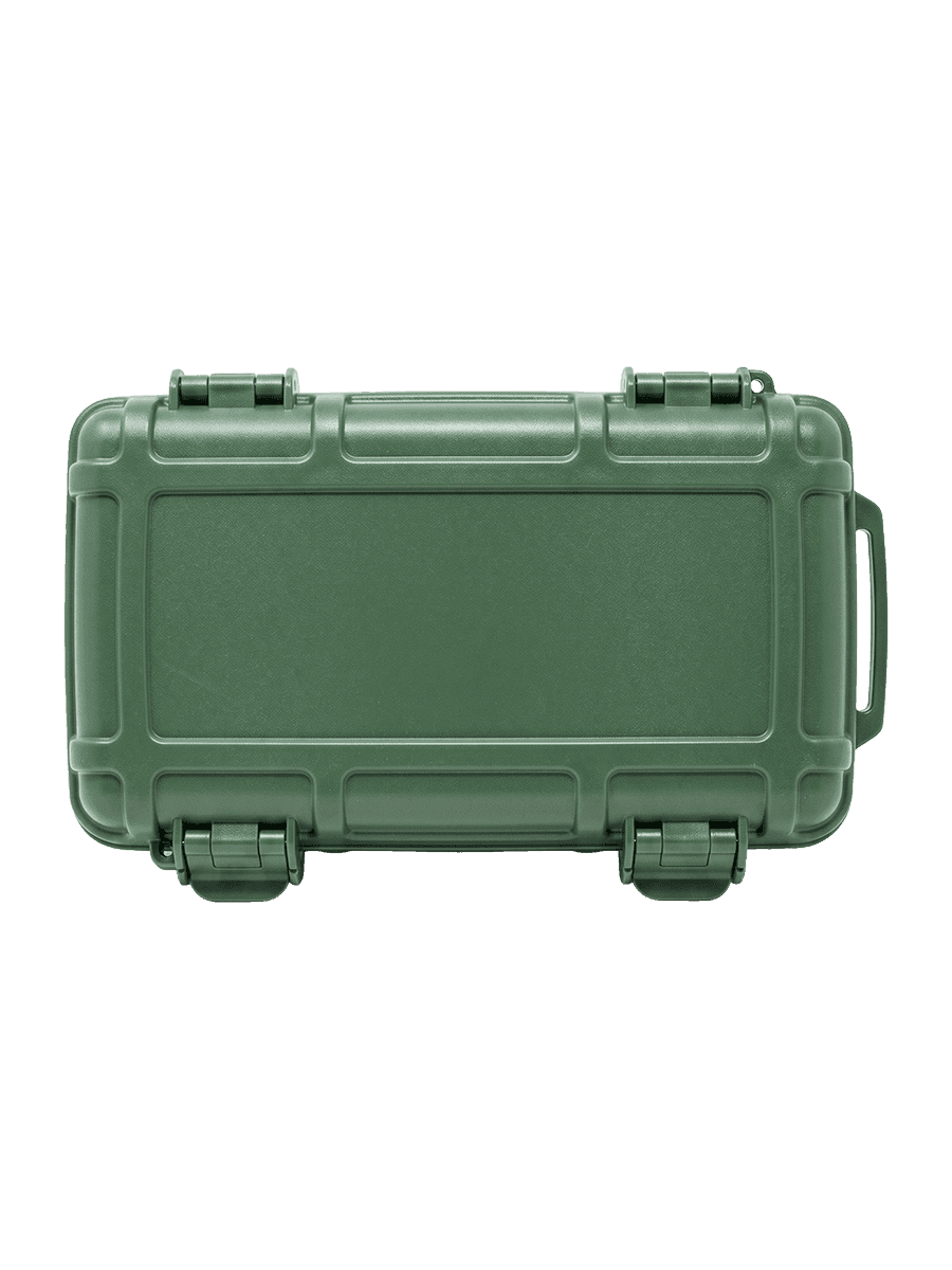 Cigar Caddy 5-cigar travel case, forest green , 8.8 x 5.2 x 2 in (224 x EACH 8.88 132 x 51 mm
