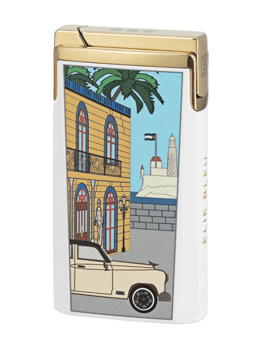 Elie Bleu Pocket Lighter "J15" Casa Cubana Gold