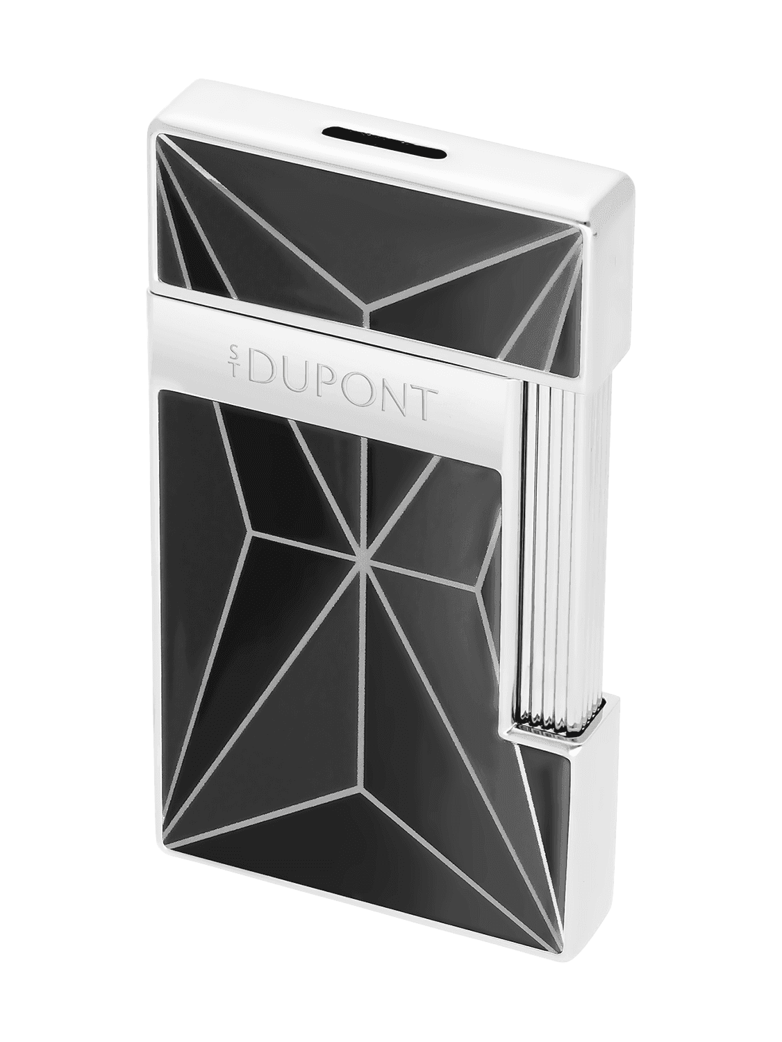 S.T. Dupont Lighter Slimmy "Fire X" Lacquered Black