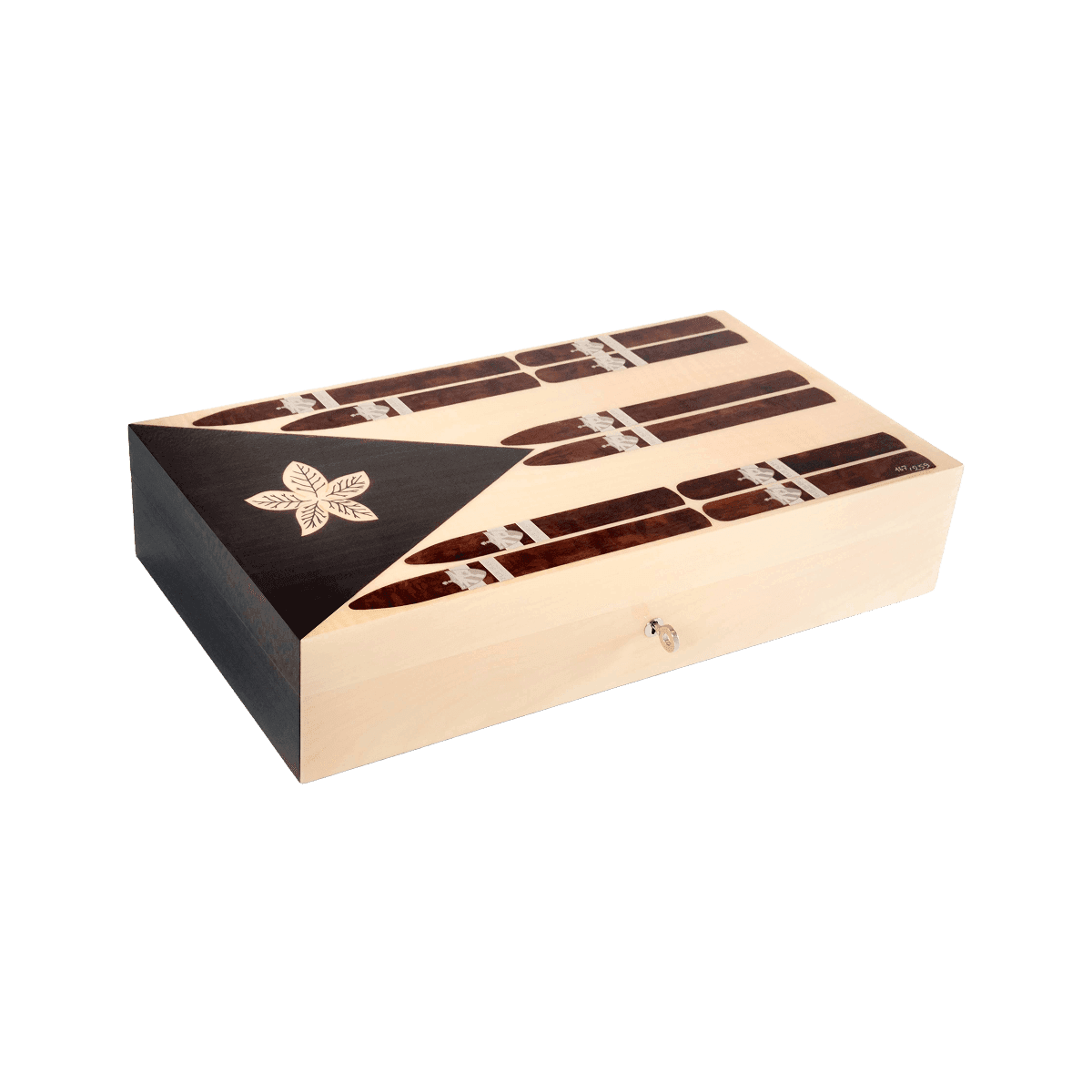 Elie Bleu Humidor "Cuban Flag Cigars" 110 cigars Natural Sycamore product image