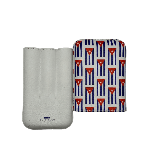 Elie Bleu "Small Cuban Flag" Cigar Case - 3 Cigars caliber 27 product image