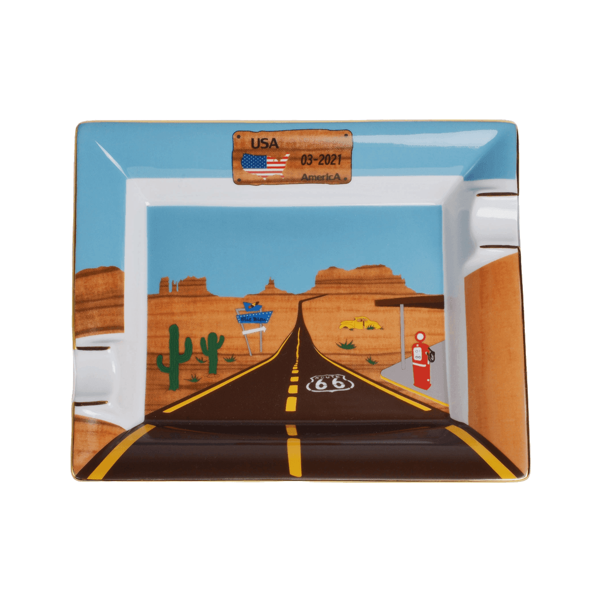 Elie Bleu Ashtray "Route 66" Porcelain product image