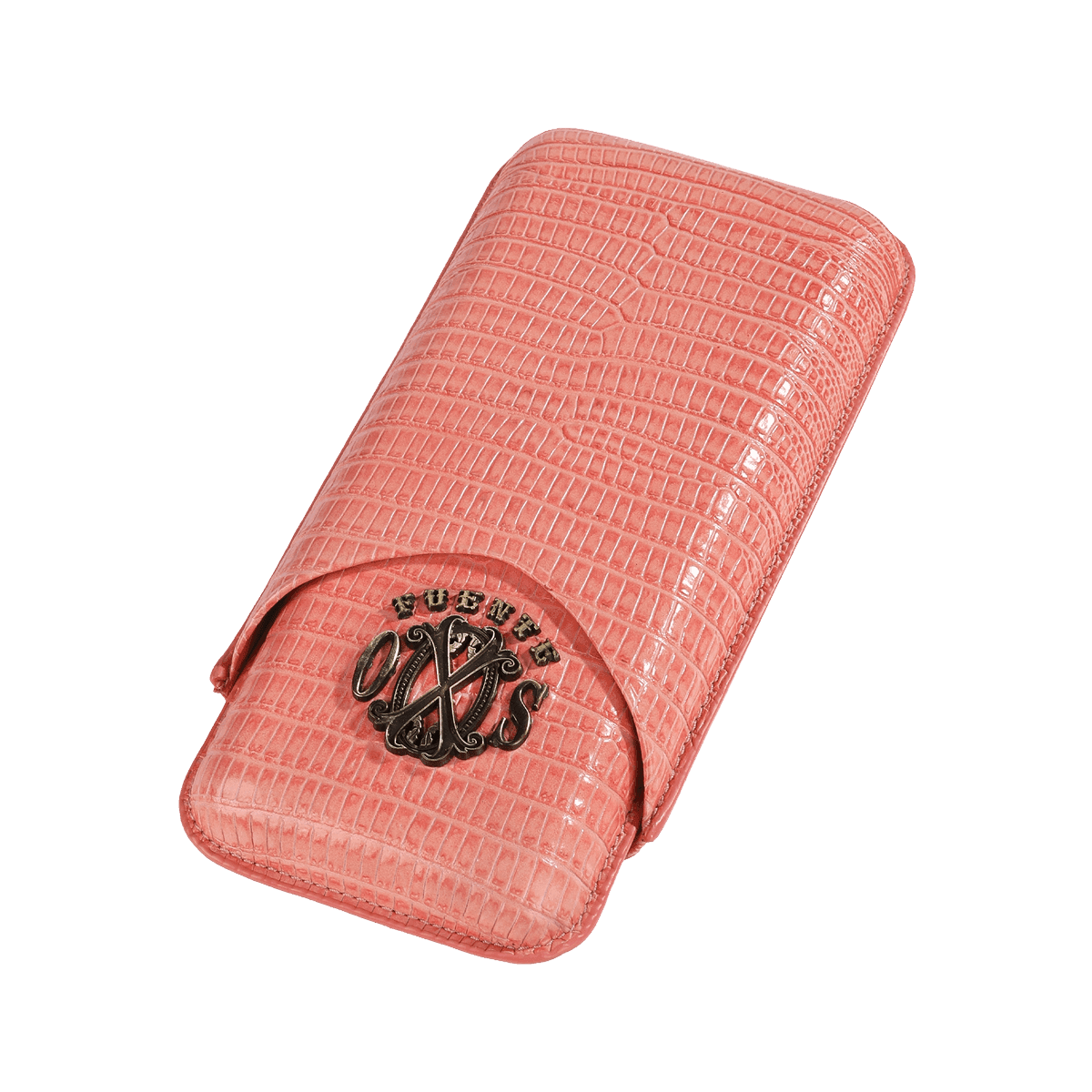 The Opus X Society Teju Leather 3 Cigars Case Salmon product image