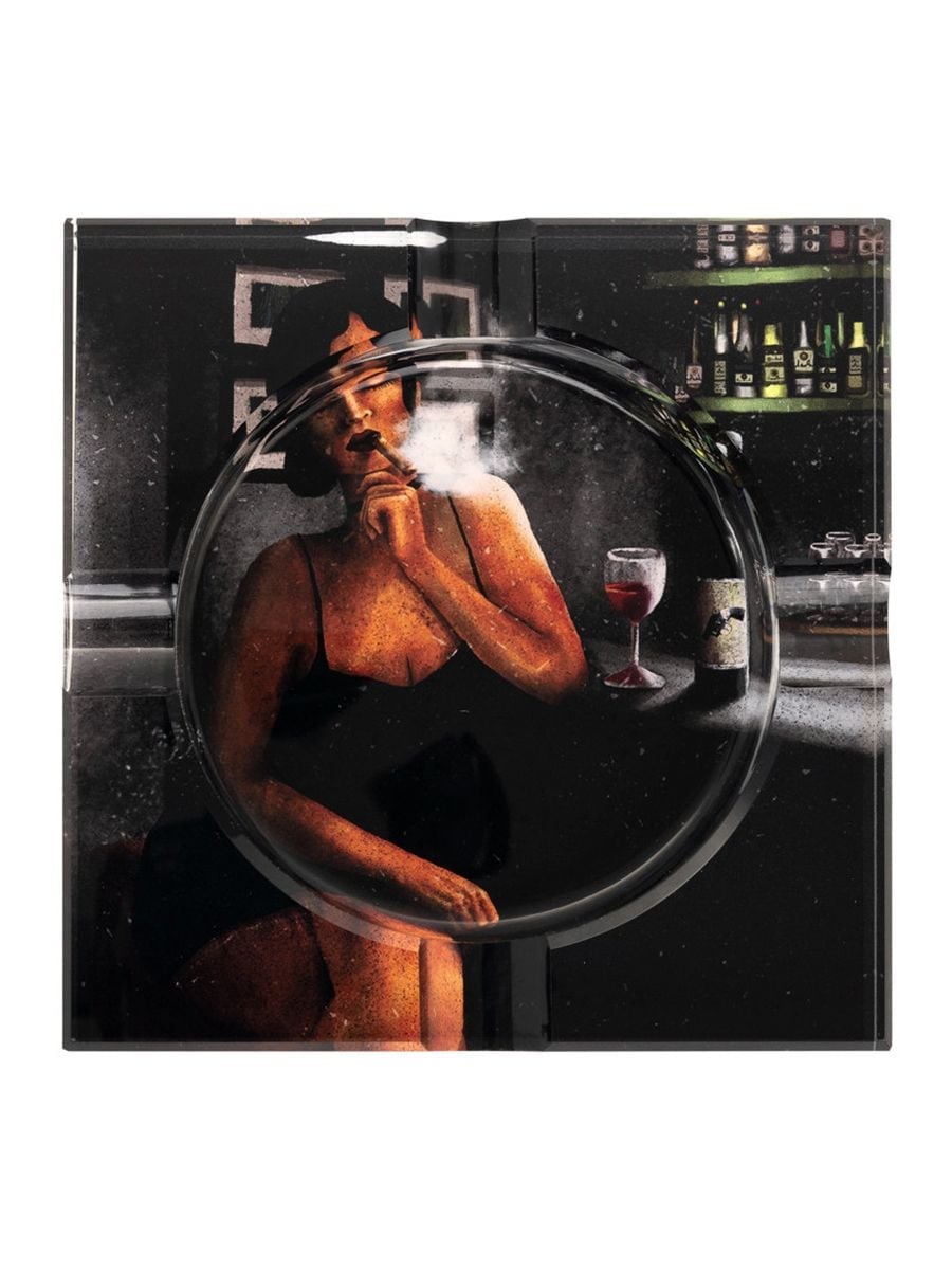 Crystal Ashtray, Daydream of the Havana Beauties Line, 5.8" x EACH 25.93 5.8" x 1.25", Square product image