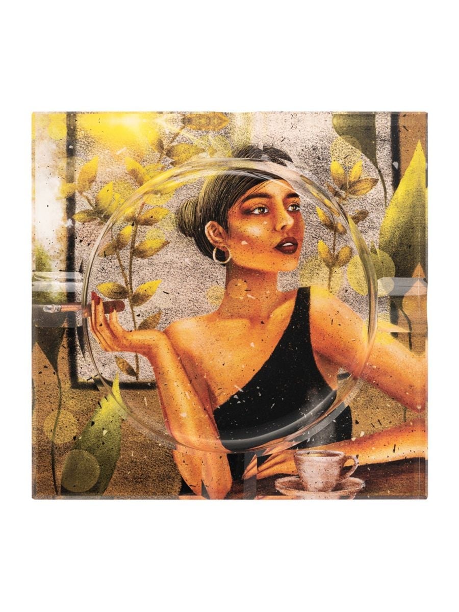 Crystal Ashtray, Fascination of the Havana Beauties Line, 5.8" EACH 25.93 x 5.8" x 1.25", Square product image