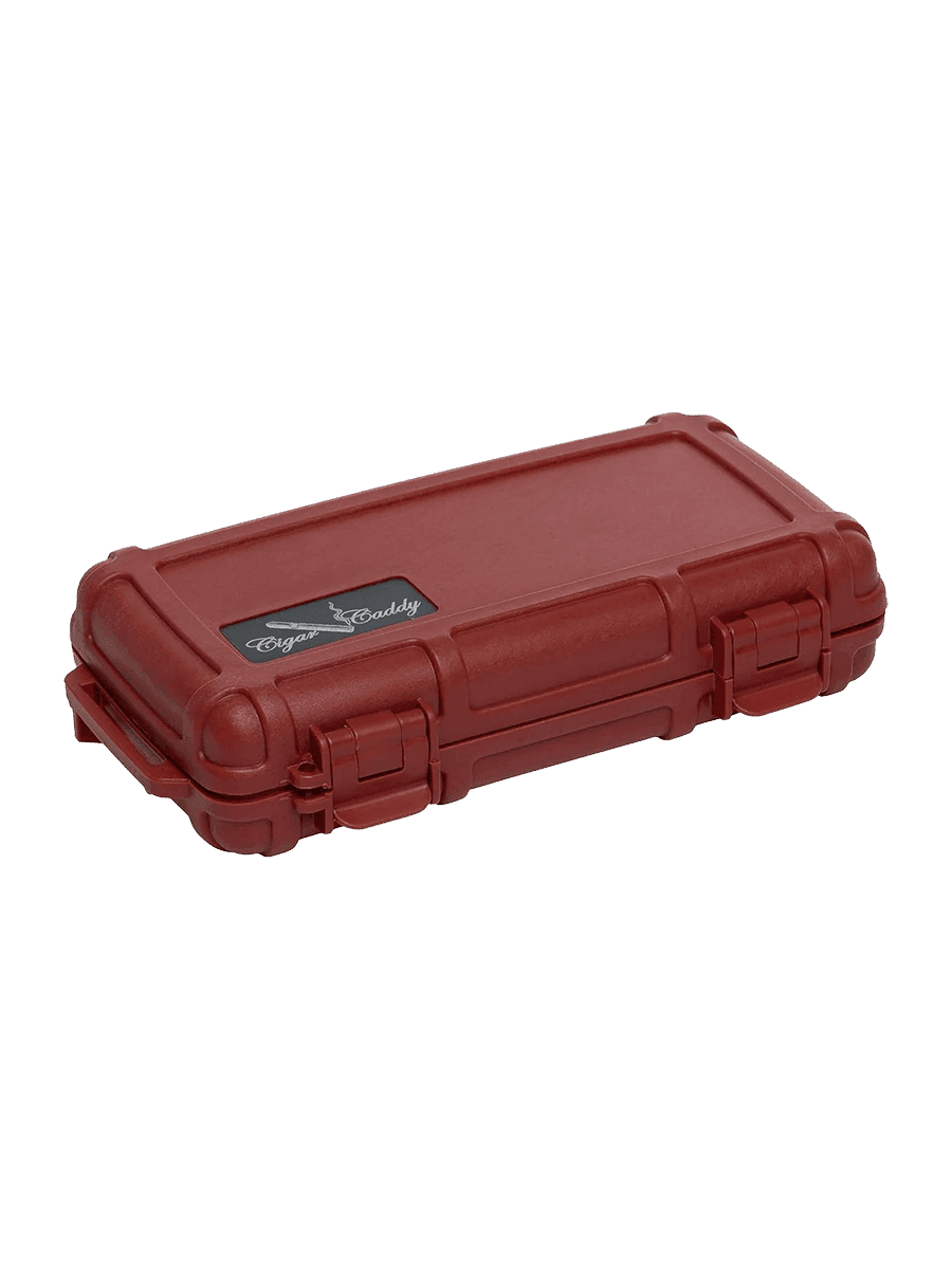 Cigar Caddy 5-cigar travel case, red, 8.8 x 5.2 x 2 in (224 x 132 x 51mm) product image