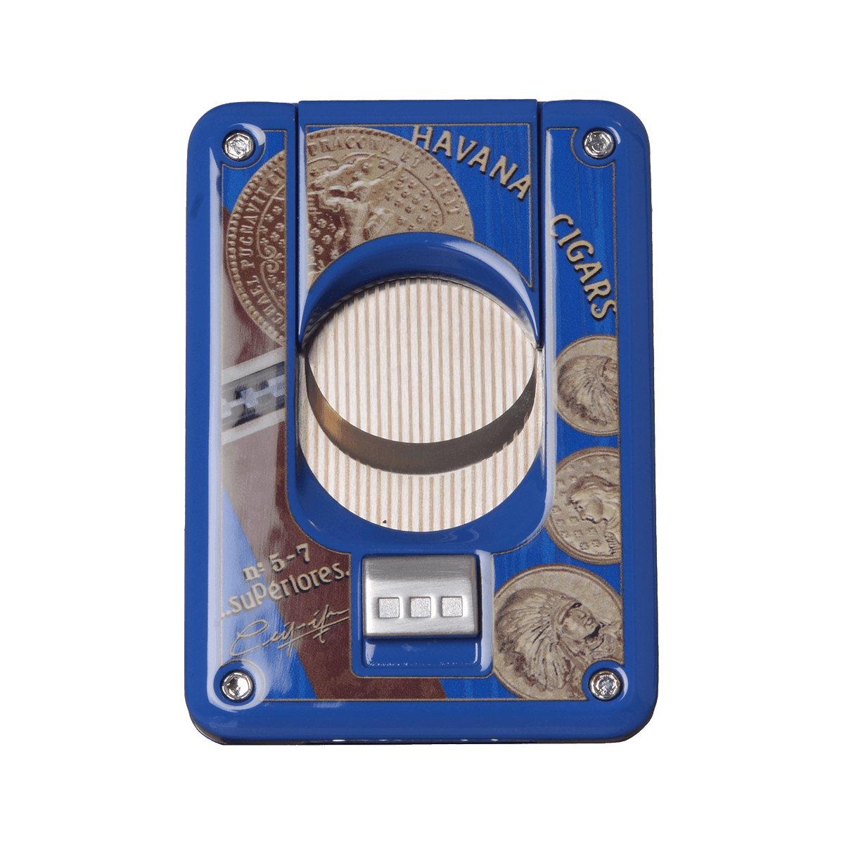 Elie Bleu Double Blade Cigar Cutter Medal Blue product image