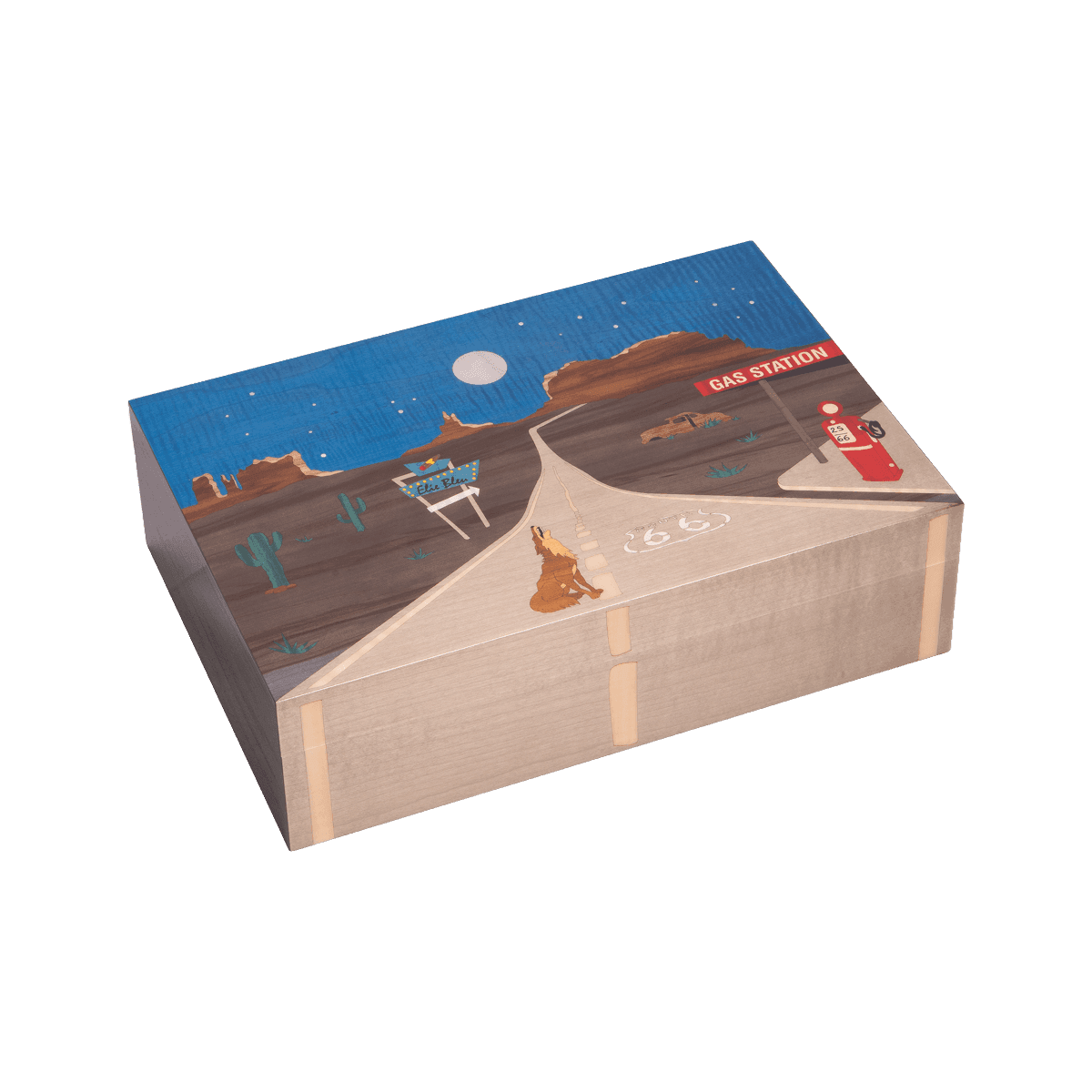 Elie Bleu Humidor "Route 66" 75 cigars Full Moon Night product image