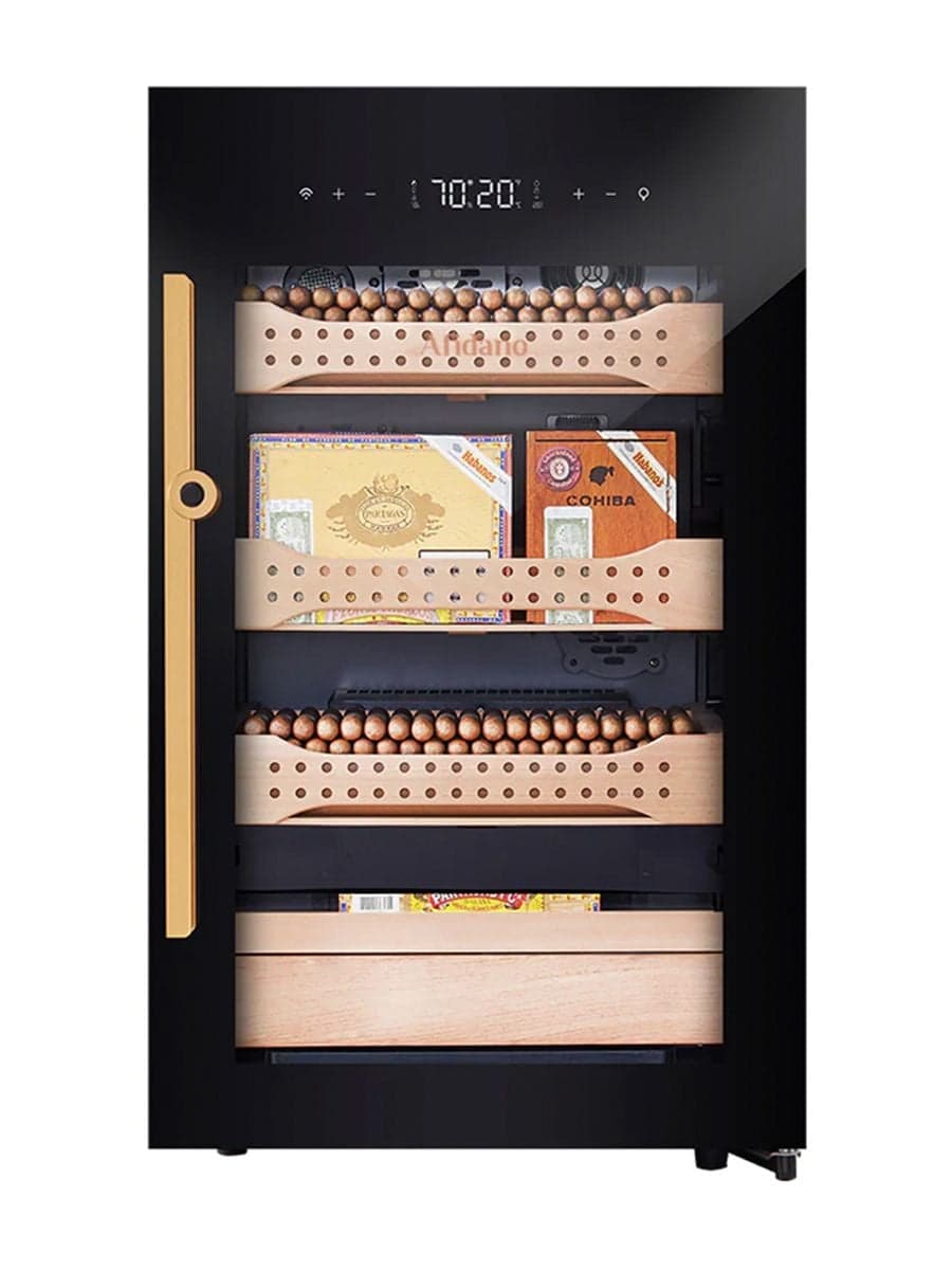 Afidano 850 Count Cigar Humidor Cabinet Exterior in Steel