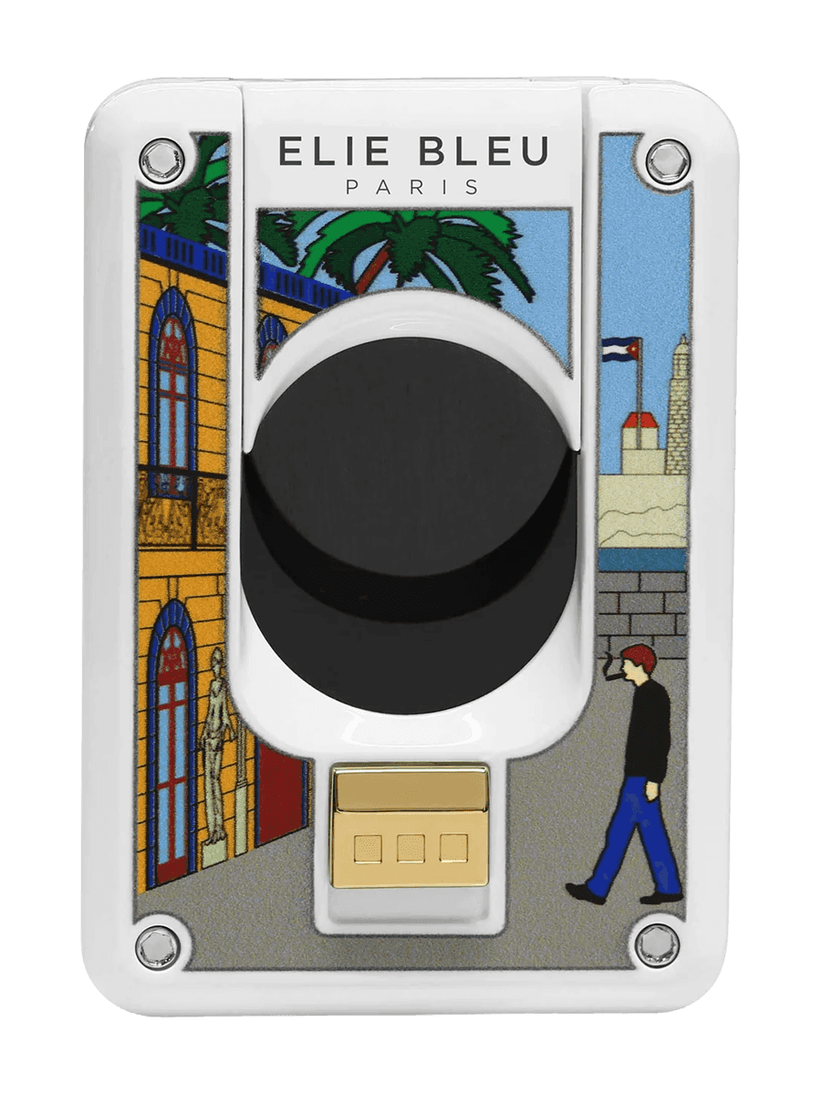 Elie Bleu Double Blade Cigar Cutter "Casa Cubana" Gold